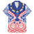 Austral Islands Family Matching Short Sleeve Bodycon Dress and Hawaiian Shirt Tuhaa Pae Penu Stars Necklace Red - Polynesian Pride
