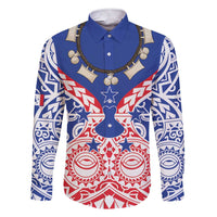 Austral Islands Family Matching Short Sleeve Bodycon Dress and Hawaiian Shirt Tuhaa Pae Penu Stars Necklace Red LT14 Dad's Shirt - Long Sleeve Red - Polynesian Pride