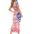 Austral Islands Family Matching Short Sleeve Bodycon Dress and Hawaiian Shirt Tuhaa Pae Penu Stars Necklace Red - Polynesian Pride