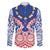 Austral Islands Family Matching Summer Maxi Dress and Hawaiian Shirt Tuhaa Pae Penu Stars Necklace Red - Polynesian Pride