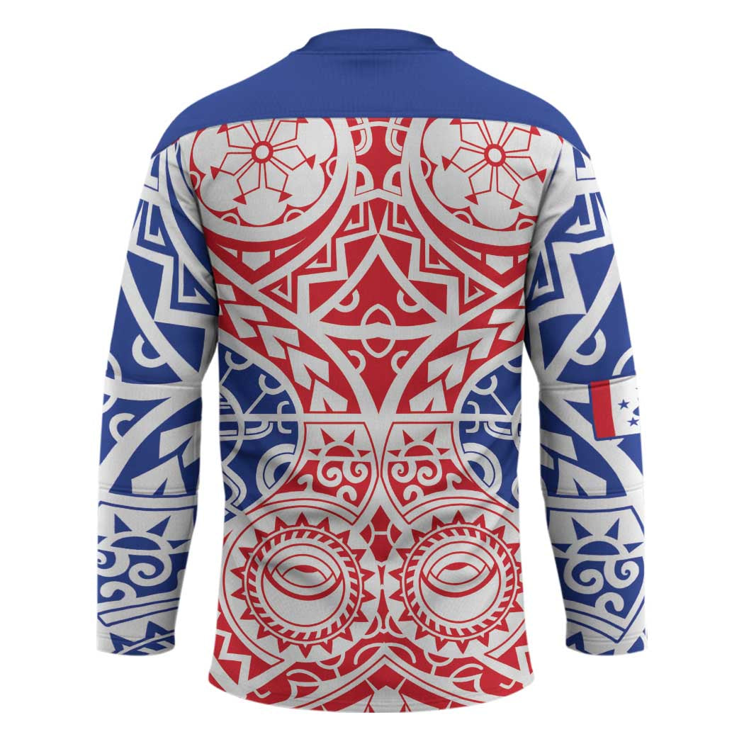 Austral Islands Hockey Jersey Tuhaa Pae Penu Stars Necklace Red LT14 - Polynesian Pride