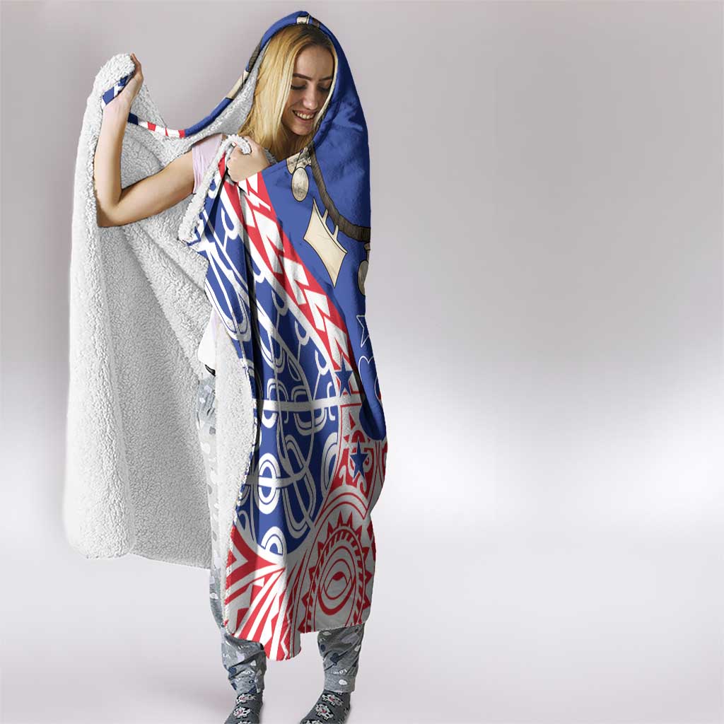Austral Islands Hooded Blanket Tuhaa Pae Penu Stars Necklace Red - Polynesian Pride