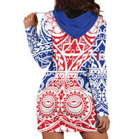 Austral Islands Hoodie Dress Tuhaa Pae Penu Stars Necklace Red LT14 - Polynesian Pride