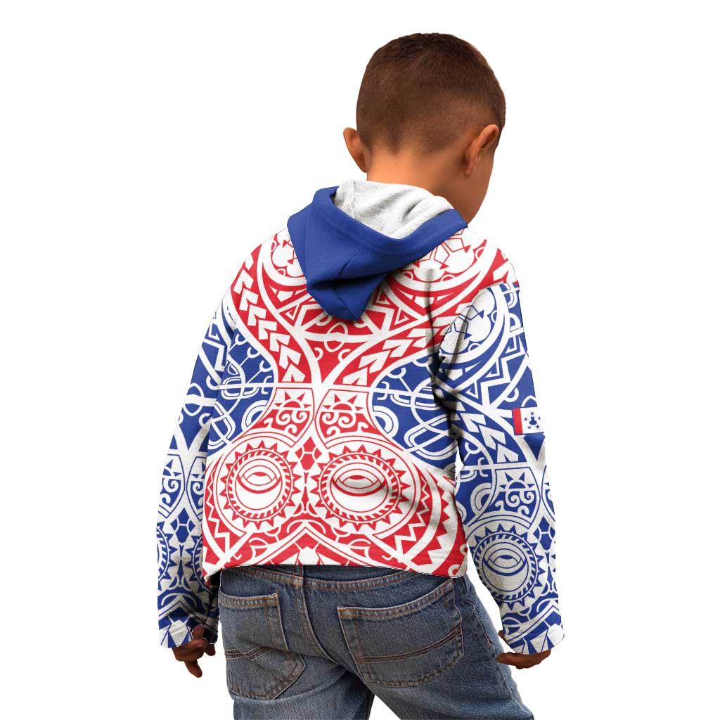 Austral Islands Kid Hoodie Tuhaa Pae Penu Stars Necklace Red - Polynesian Pride