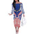 Austral Islands Off The Shoulder Long Sleeve Dress Tuhaa Pae Penu Stars Necklace Red - Polynesian Pride