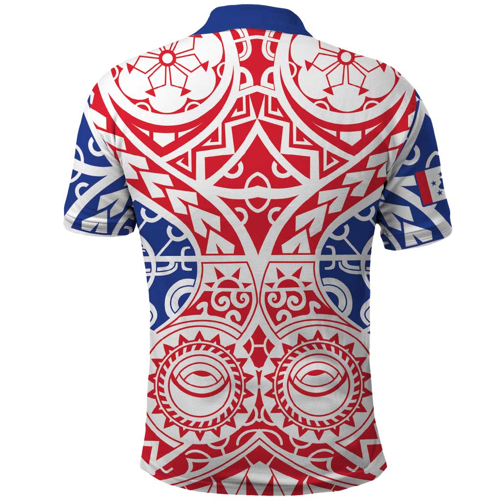 Austral Islands Polo Shirt Tuhaa Pae Penu Stars Necklace Red - Polynesian Pride