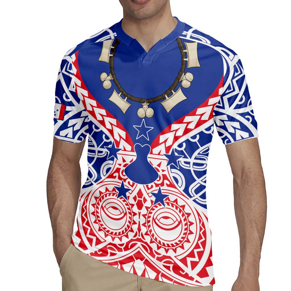 Austral Islands Rugby Jersey Tuhaa Pae Penu Stars Necklace Red - Polynesian Pride