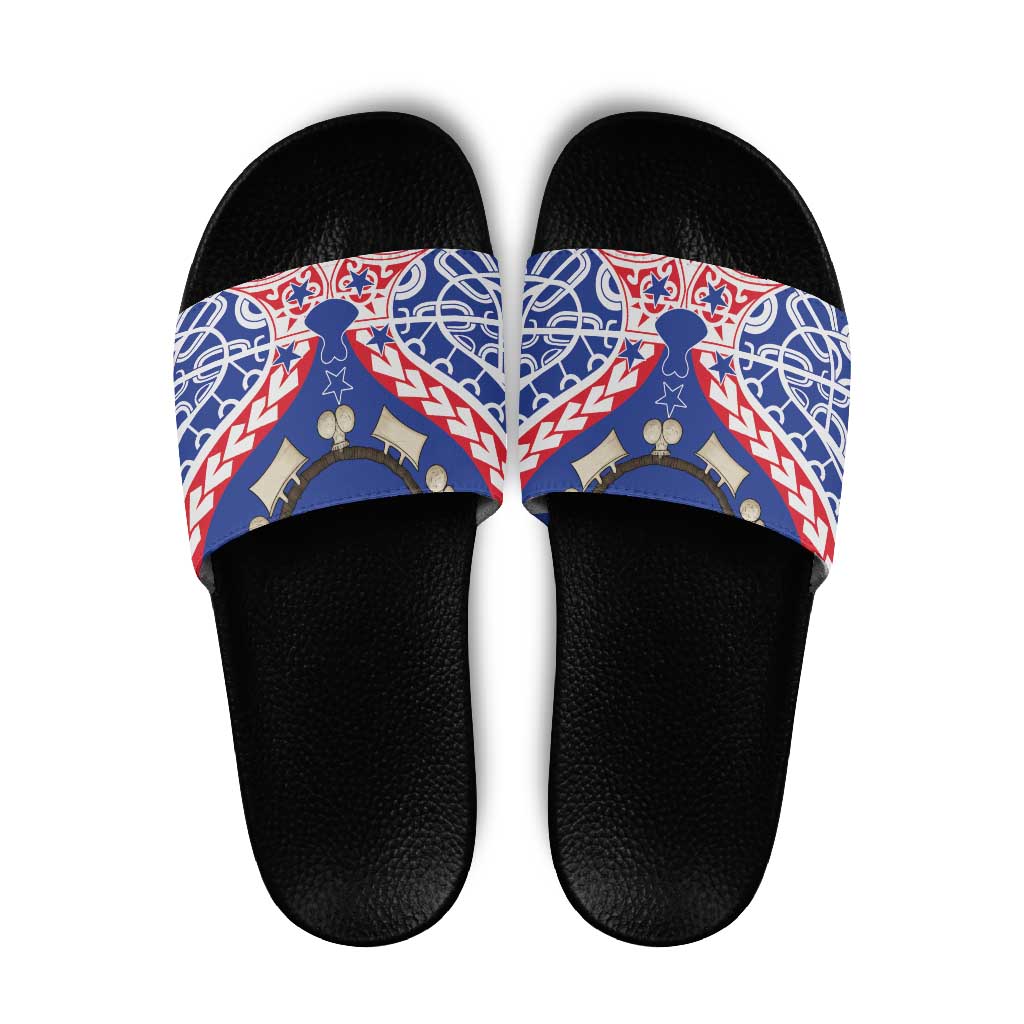 Austral Islands Slide Sandals Tuhaa Pae Penu Stars Necklace Red LT14 Red - Polynesian Pride
