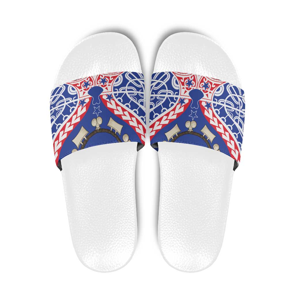 Austral Islands Slide Sandals Tuhaa Pae Penu Stars Necklace Red LT14 Red - Polynesian Pride