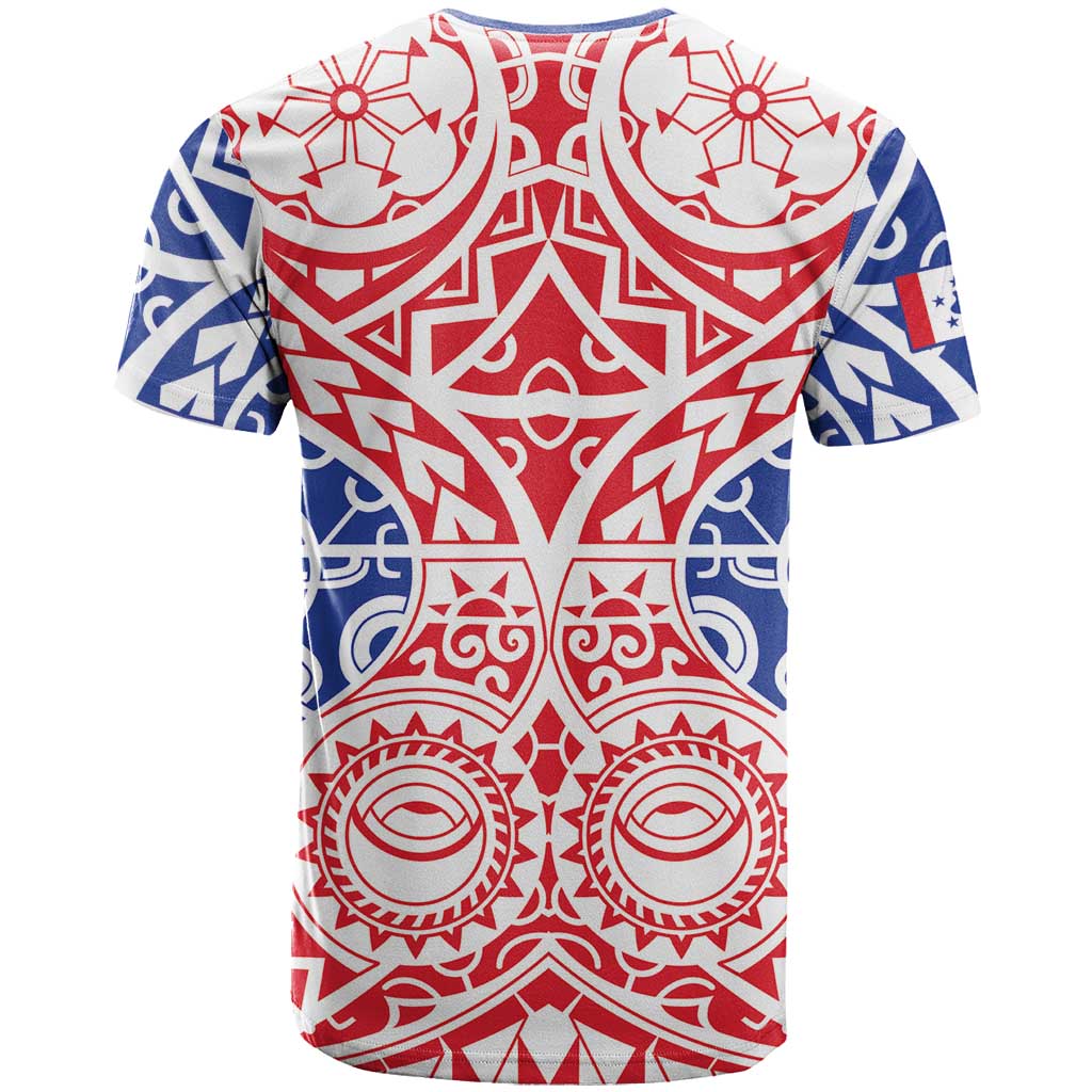 Austral Islands T Shirt Tuhaa Pae Penu Stars Necklace Red - Polynesian Pride