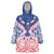 Austral Islands Wearable Blanket Hoodie Tuhaa Pae Penu Stars Necklace Red - Polynesian Pride