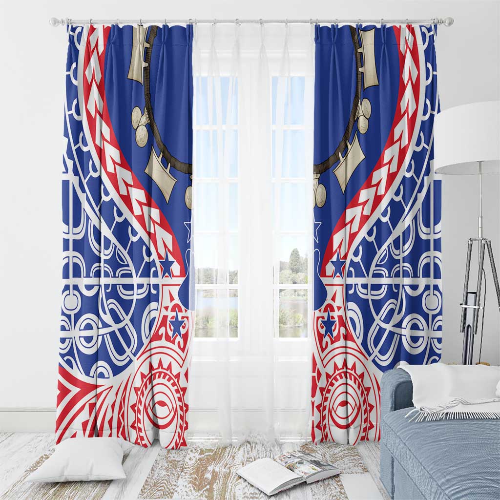 Austral Islands Window Curtain Tuhaa Pae Penu Stars Necklace Red LT14 - Polynesian Pride