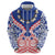 Austral Islands Zip Hoodie Tuhaa Pae Penu Stars Necklace Red - Polynesian Pride