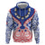 Austral Islands Zip Hoodie Tuhaa Pae Penu Stars Necklace Red - Polynesian Pride
