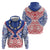 Austral Islands Zip Hoodie Tuhaa Pae Penu Stars Necklace Red - Polynesian Pride