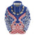 Austral Islands Zip Hoodie Tuhaa Pae Penu Stars Necklace Red - Polynesian Pride
