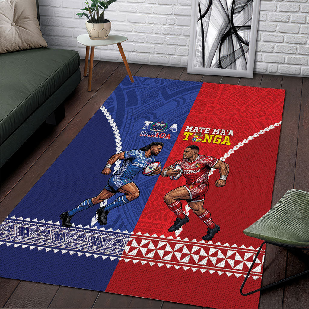 Toa Samoa Mate Ma'a Tonga Rugby Together Area Rug LT14 Multicolor - Polynesian Pride
