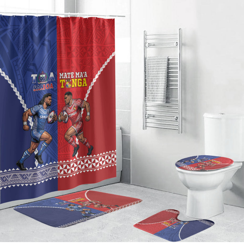 Toa Samoa Mate Ma'a Tonga Rugby Together Bathroom Set LT14 Bathroom Set (4 pcs) Multicolor - Polynesian Pride