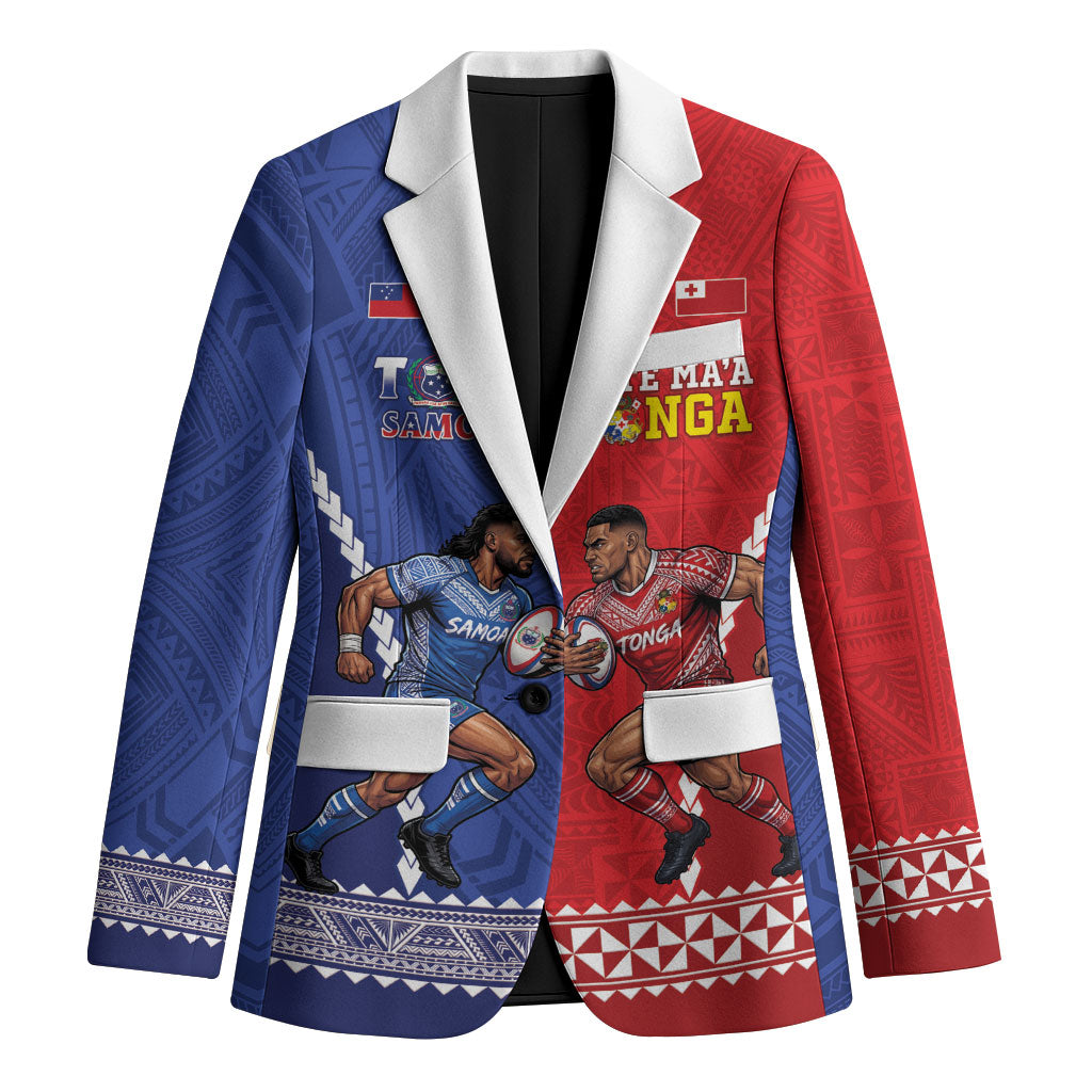 Toa Samoa Mate Ma'a Tonga Rugby Together Custom Blazer LT14 Unisex Multicolor - Polynesian Pride
