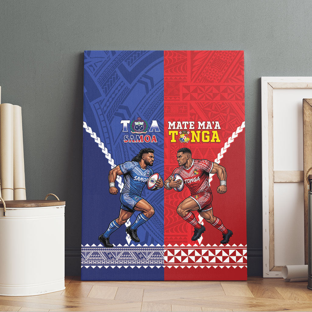 Toa Samoa Mate Ma'a Tonga Rugby Together Canvas Wall Art LT14 - Polynesian Pride