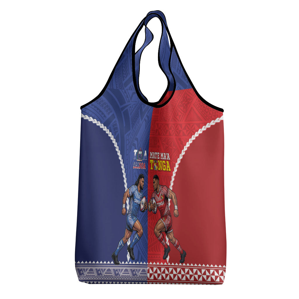 Toa Samoa Mate Ma'a Tonga Rugby Together Grocery Bag LT14 - Polynesian Pride