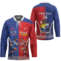 Toa Samoa Mate Ma'a Tonga Rugby Together Custom Hockey Jersey LT14 - Polynesian Pride