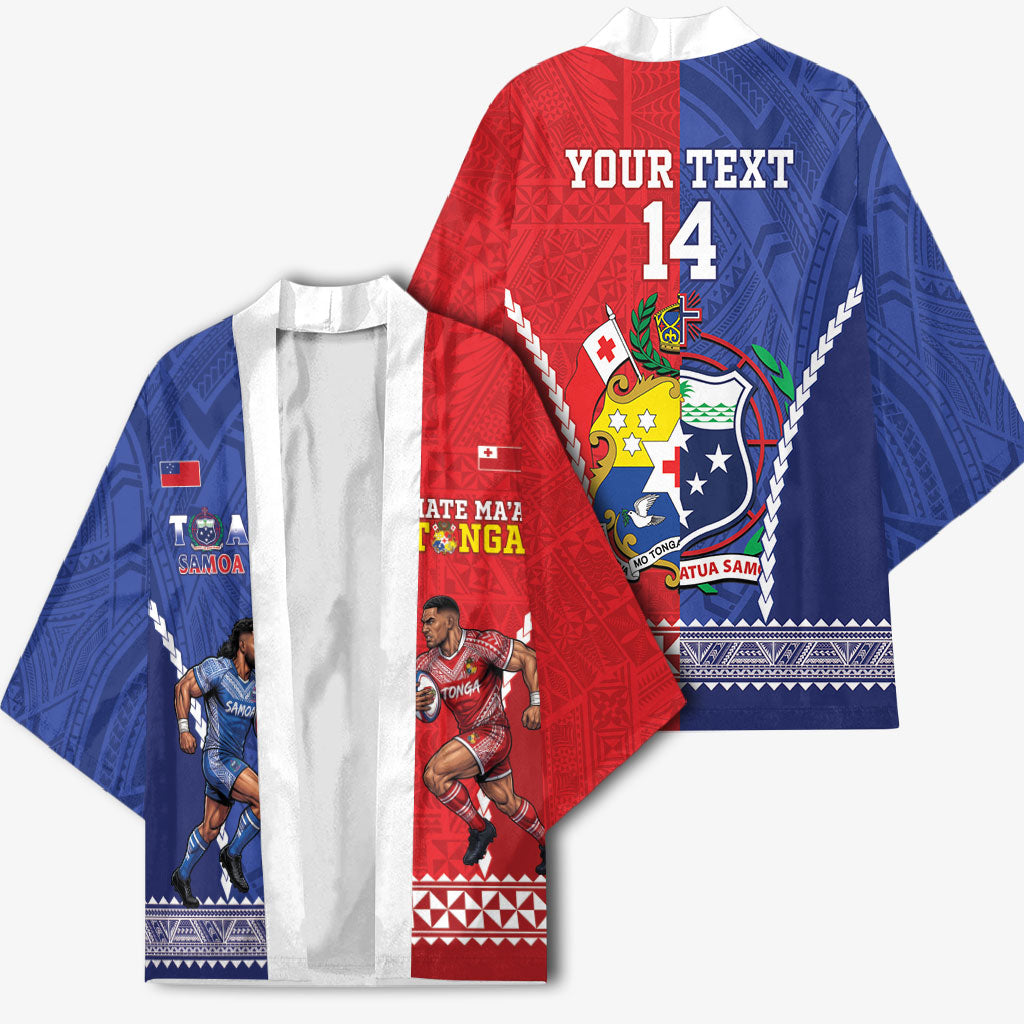 Toa Samoa Mate Ma'a Tonga Rugby Together Custom Kimono LT14 - Polynesian Pride