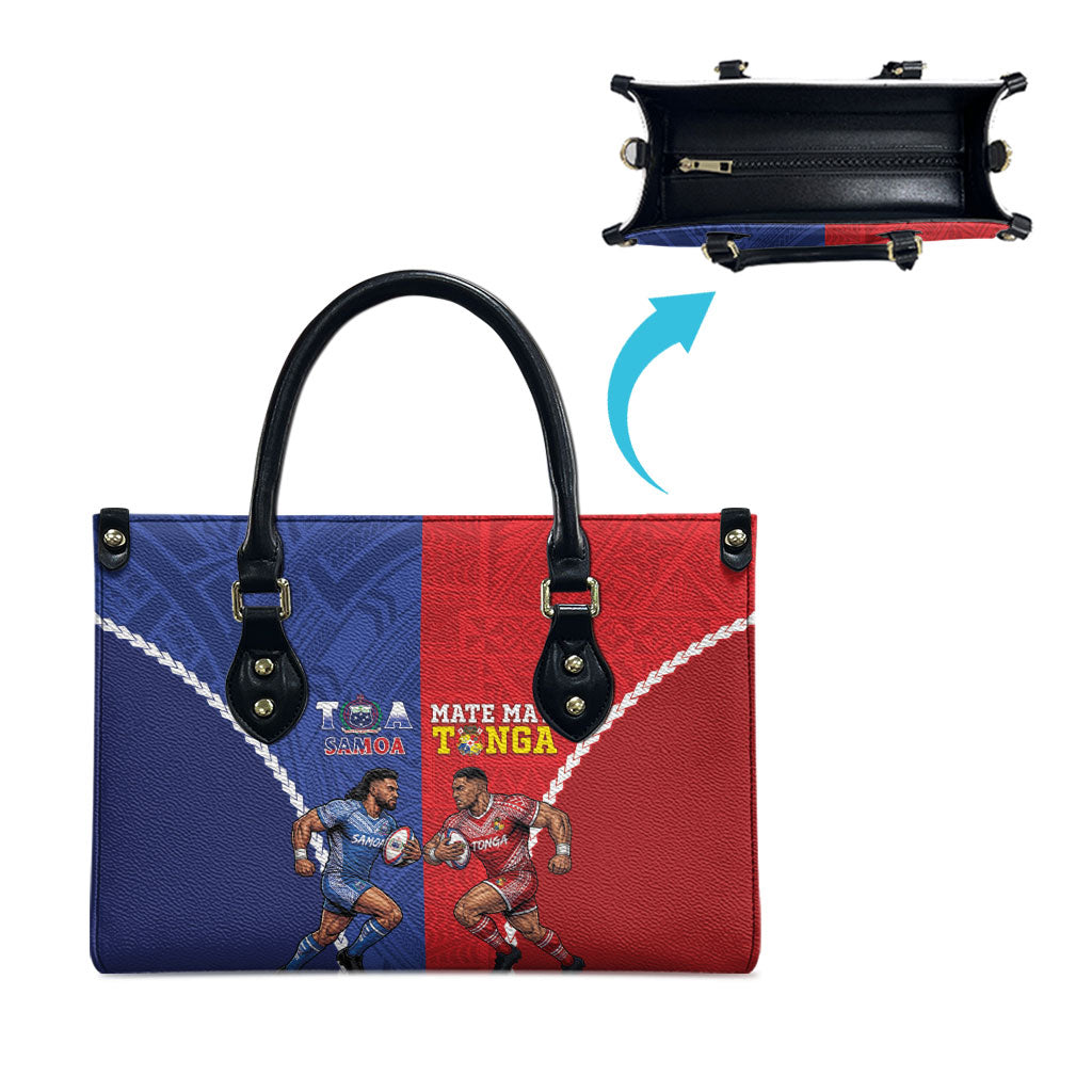 Toa Samoa Mate Ma'a Tonga Rugby Together Leather Bag LT14 - Polynesian Pride