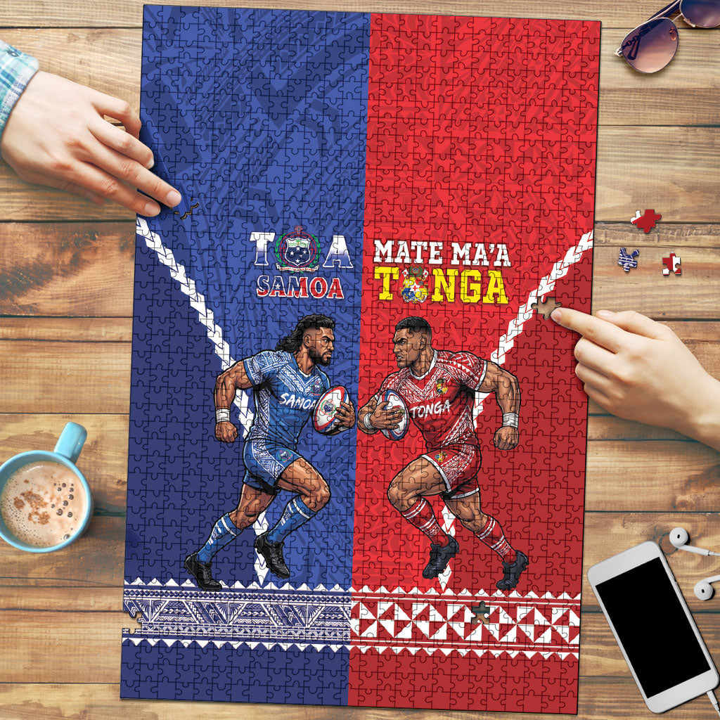 Toa Samoa Mate Ma'a Tonga Rugby Together Puzzle LT14 Multicolor - Polynesian Pride
