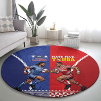 Toa Samoa Mate Ma'a Tonga Rugby Together Round Carpet LT14 - Polynesian Pride