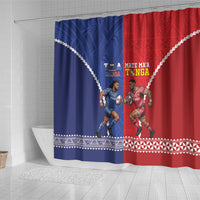 Toa Samoa Mate Ma'a Tonga Rugby Together Shower Curtain LT14 - Polynesian Pride
