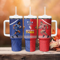Toa Samoa Mate Ma'a Tonga Rugby Together Tumbler With Handle LT14 - Polynesian Pride