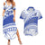 Personalised Samoa St Josephs College Couples Matching Summer Maxi Dress and Hawaiian Shirt Marist Brothers Samoan Pattern LT14 Blue - Polynesian Pride