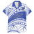 Personalised Samoa St Josephs College Family Matching Off Shoulder Maxi Dress and Hawaiian Shirt Marist Brothers Samoan Pattern LT14 Dad's Shirt - Short Sleeve Blue - Polynesian Pride