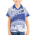 Personalised Samoa St Josephs College Family Matching Off Shoulder Maxi Dress and Hawaiian Shirt Marist Brothers Samoan Pattern LT14 Son's Shirt Blue - Polynesian Pride