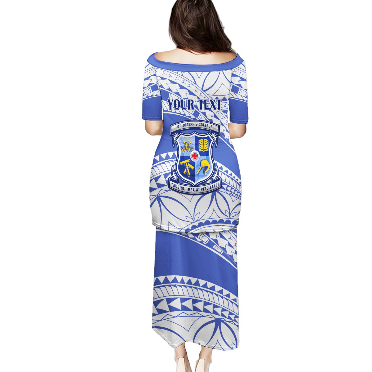 Personalised Samoa St Josephs College Family Matching Puletasi Dress and Hawaiian Shirt Marist Brothers Samoan Pattern LT14 - Polynesian Pride