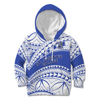 Personalised Samoa St Josephs College Kid Hoodie Marist Brothers Samoan Pattern LT14 Hoodie Blue - Polynesian Pride