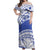 Personalised Samoa St Josephs College Off Shoulder Maxi Dress Marist Brothers Samoan Pattern LT14 Women Blue - Polynesian Pride