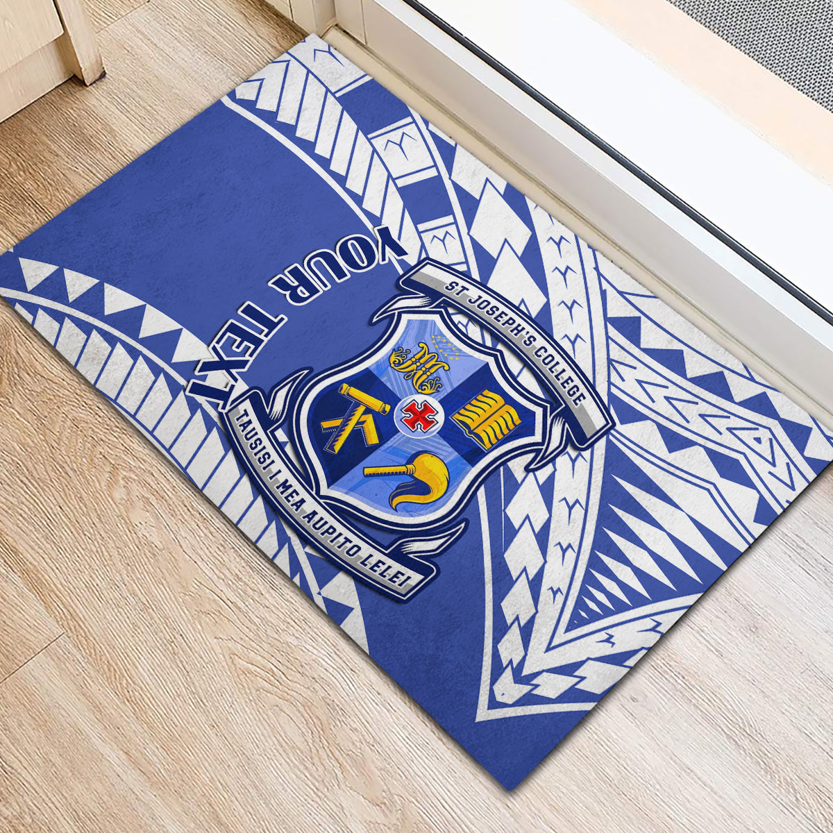 Personalised Samoa St Josephs College Rubber Doormat Marist Brothers Samoan Pattern LT14 - Polynesian Pride