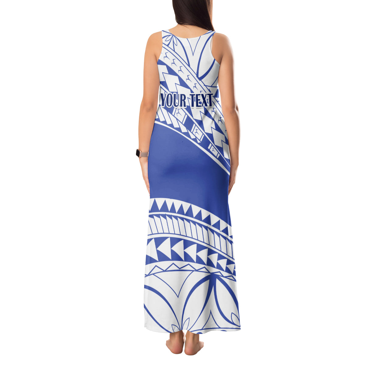 Personalised Samoa St Josephs College Tank Maxi Dress Marist Brothers Samoan Pattern LT14 - Polynesian Pride