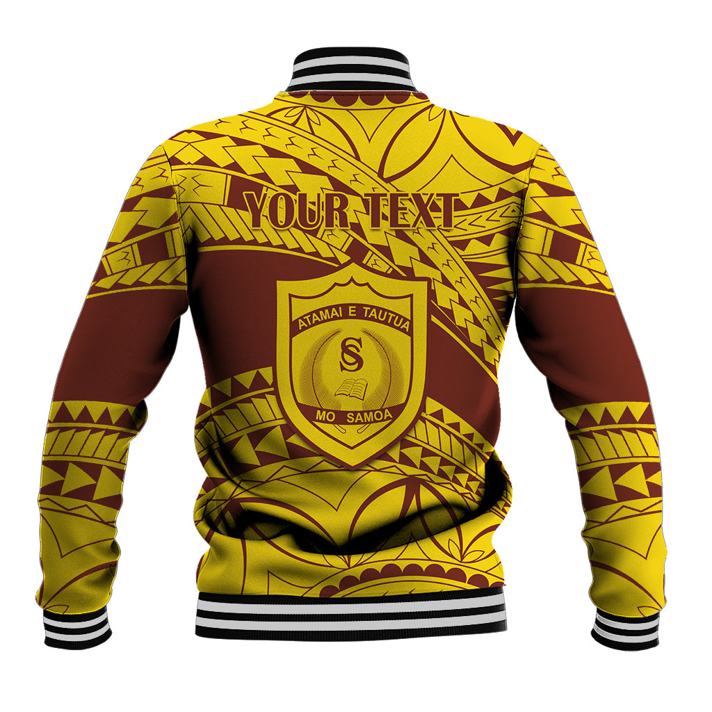 Personalised Samoa College Baseball Jacket Samoan Pattern LT14 - Polynesian Pride