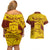 Personalised Samoa College Couples Matching Off Shoulder Short Dress and Hawaiian Shirt Samoan Pattern LT14 - Polynesian Pride
