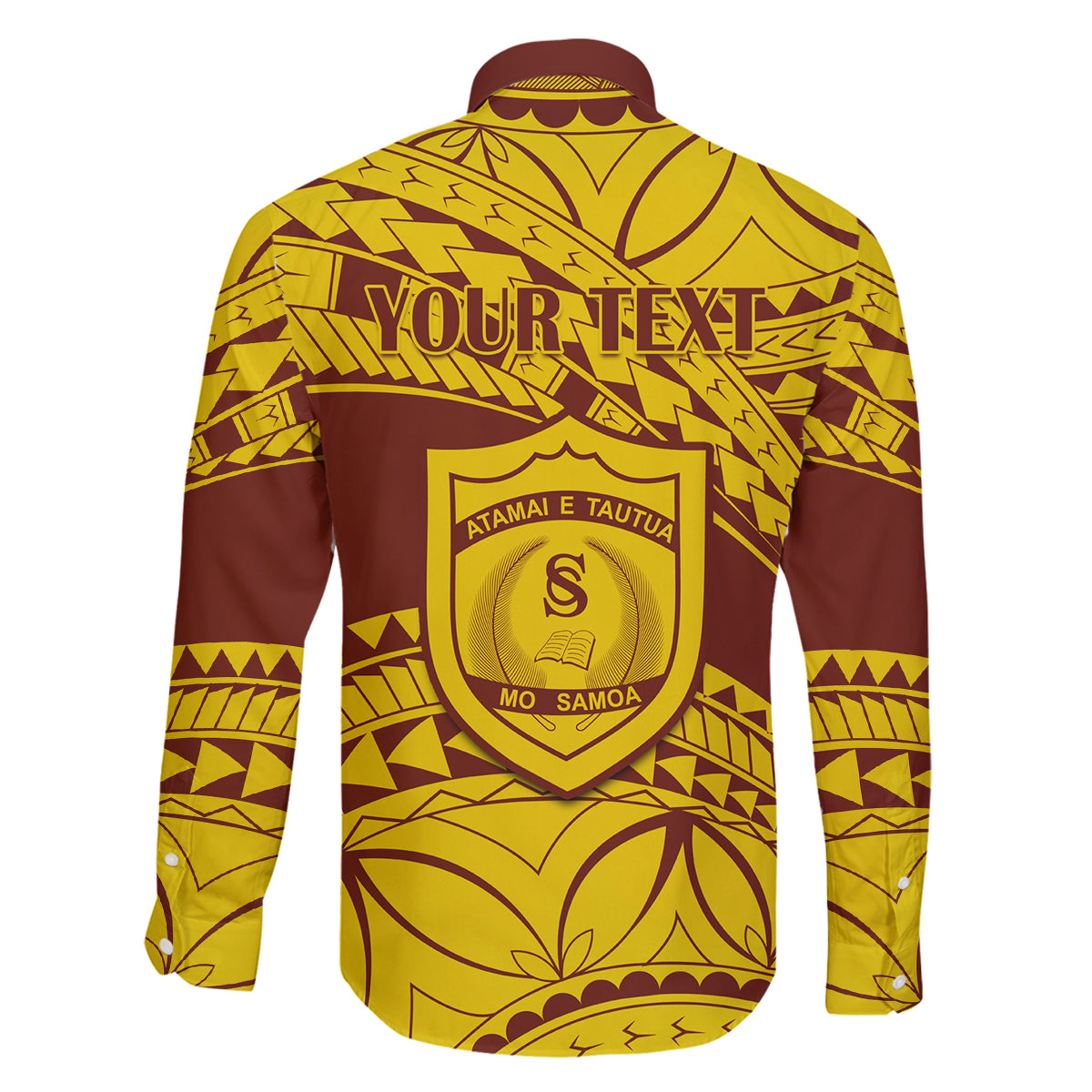 Personalised Samoa College Family Matching Long Sleeve Bodycon Dress and Hawaiian Shirt Samoan Pattern LT14 - Polynesian Pride