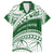 Personalised Samoa Faleata College Family Matching Off Shoulder Maxi Dress and Hawaiian Shirt Samoan Pattern LT14 Dad's Shirt - Short Sleeve Green - Polynesian Pride