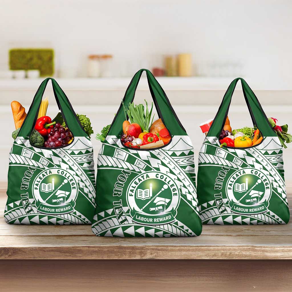 Personalised Samoa Faleata College Grocery Bag Samoan Pattern