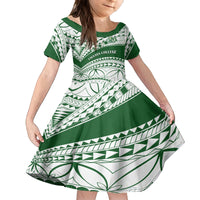 Personalised Samoa Faleata College Kid Short Sleeve Dress Samoan Pattern LT14 KID Green - Polynesian Pride