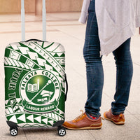 Personalised Samoa Faleata College Luggage Cover Samoan Pattern LT14 Green - Polynesian Pride