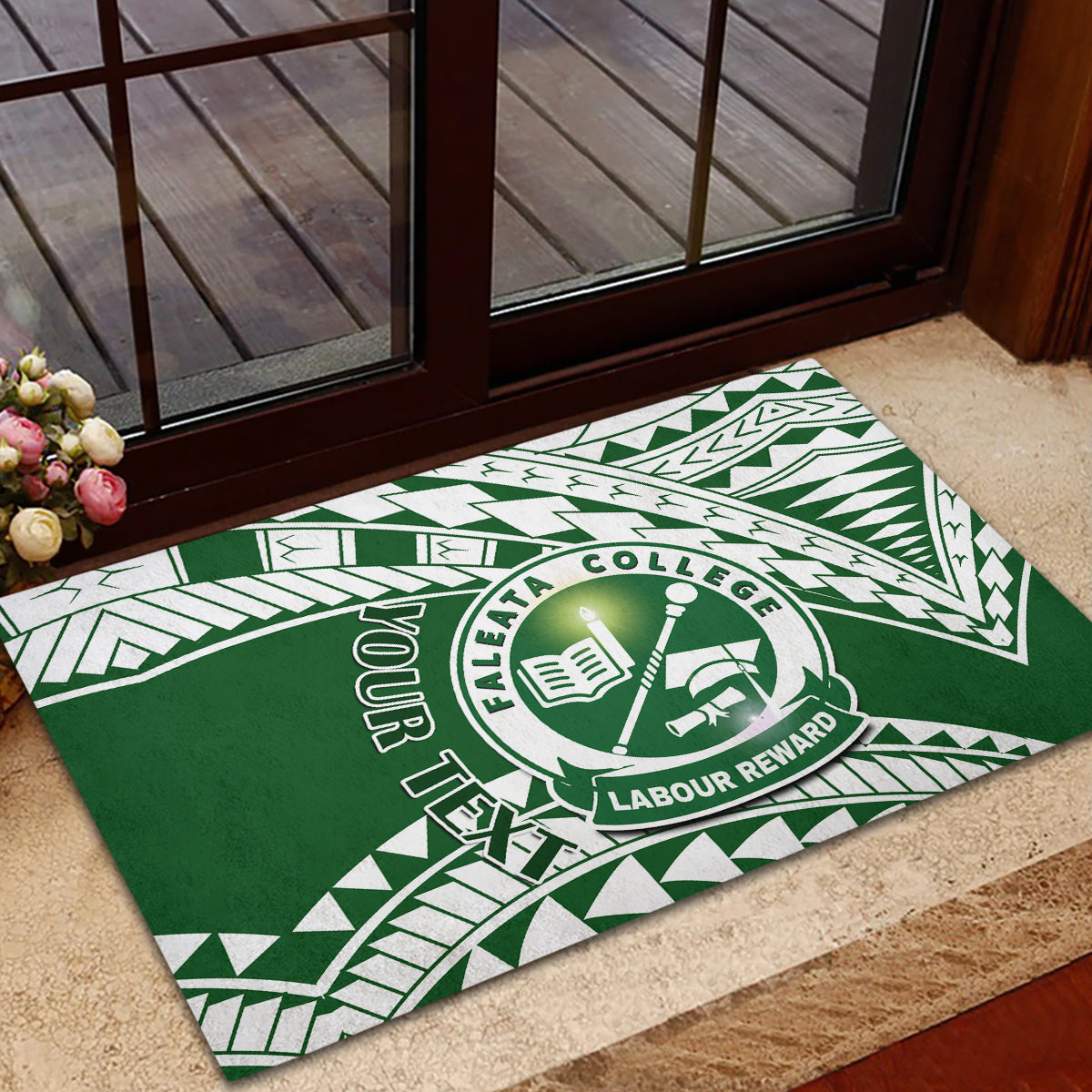 Personalised Samoa Faleata College Rubber Doormat Samoan Pattern LT14 - Polynesian Pride