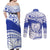 Personalised Samoa Safata College Couples Matching Off Shoulder Maxi Dress and Long Sleeve Button Shirt Samoan Pattern LT14 - Polynesian Pride