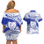 Personalised Samoa Safata College Couples Matching Off Shoulder Short Dress and Hawaiian Shirt Samoan Pattern LT14 - Polynesian Pride